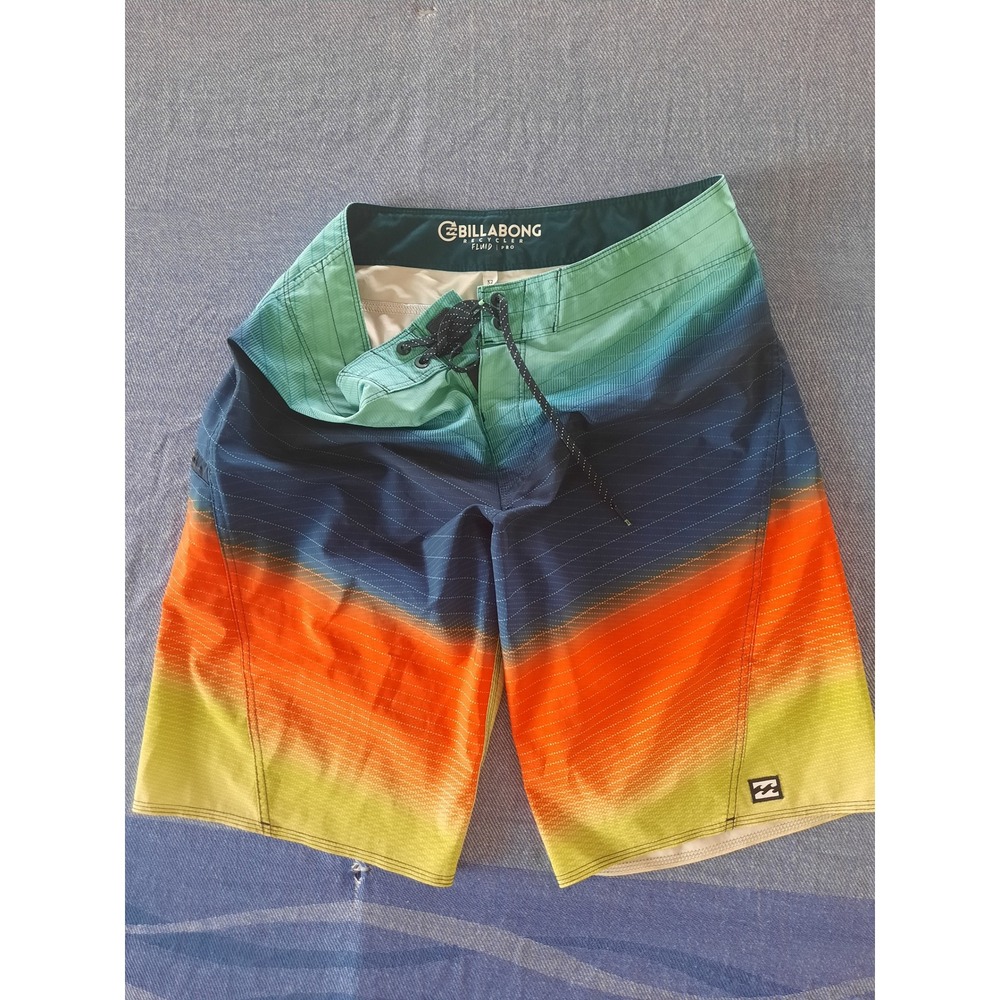 Billabong Recycler Fluid Pro Board Shorts Mens 32 Multi Color Gradient Stripe